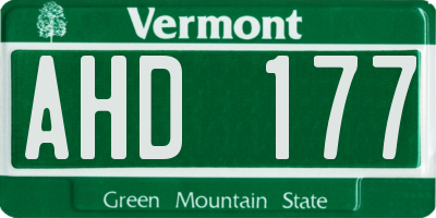 VT license plate AHD177