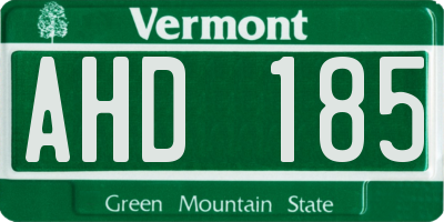 VT license plate AHD185
