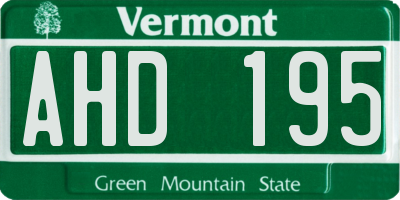VT license plate AHD195