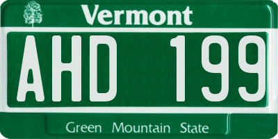 VT license plate AHD199