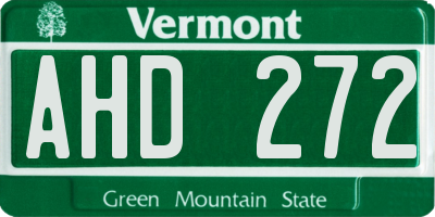 VT license plate AHD272