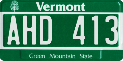 VT license plate AHD413
