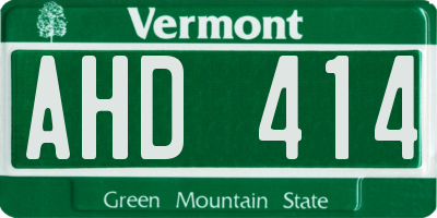 VT license plate AHD414