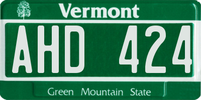 VT license plate AHD424