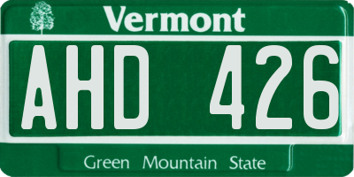 VT license plate AHD426