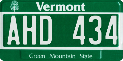 VT license plate AHD434