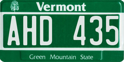 VT license plate AHD435