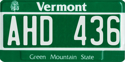 VT license plate AHD436