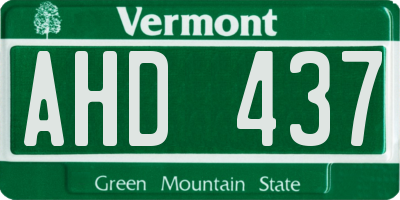 VT license plate AHD437