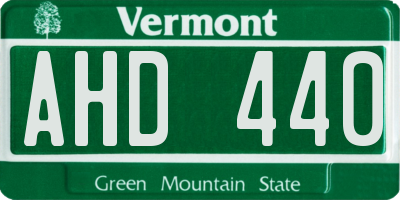 VT license plate AHD440