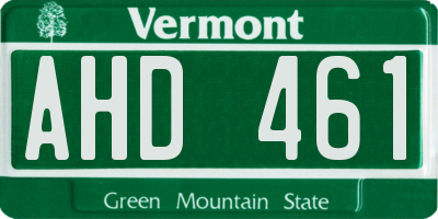VT license plate AHD461