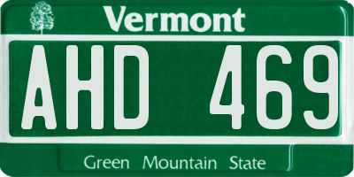 VT license plate AHD469