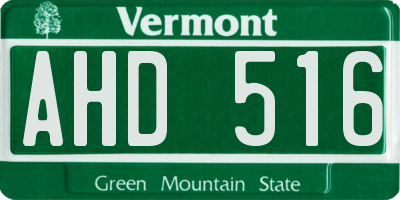 VT license plate AHD516