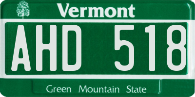 VT license plate AHD518
