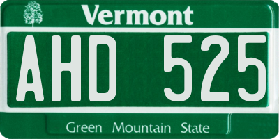 VT license plate AHD525