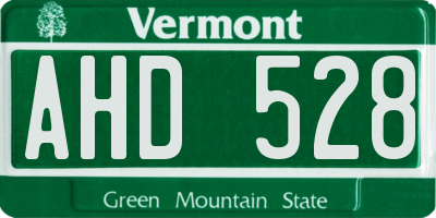 VT license plate AHD528