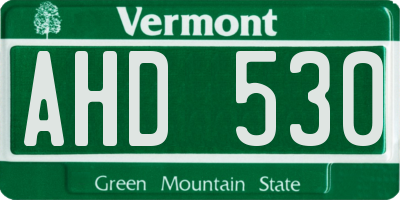 VT license plate AHD530