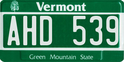 VT license plate AHD539