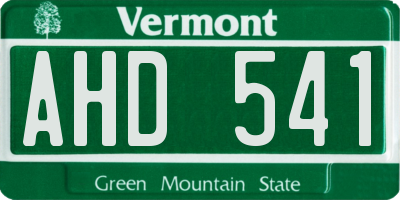 VT license plate AHD541