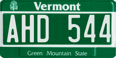 VT license plate AHD544