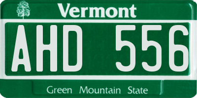 VT license plate AHD556