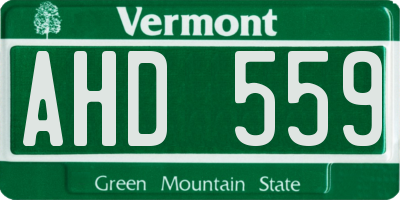 VT license plate AHD559