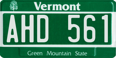 VT license plate AHD561