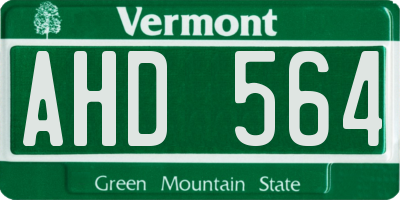 VT license plate AHD564