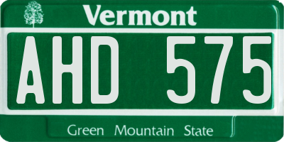 VT license plate AHD575