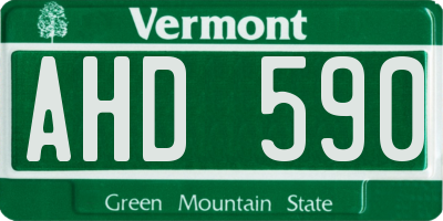 VT license plate AHD590