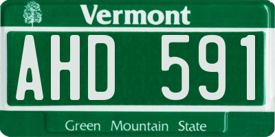 VT license plate AHD591