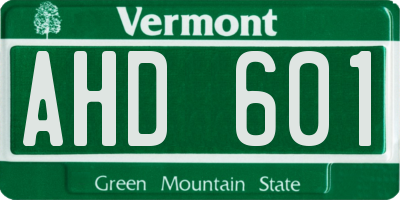 VT license plate AHD601