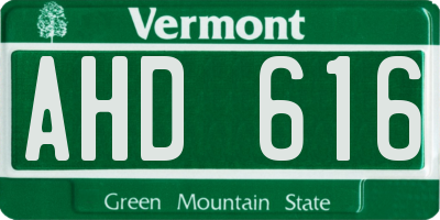 VT license plate AHD616