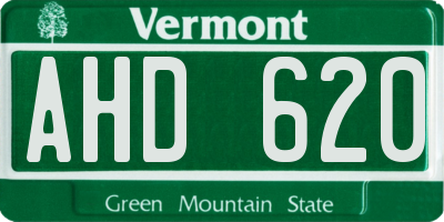 VT license plate AHD620