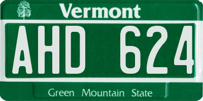 VT license plate AHD624