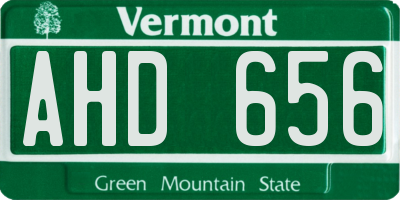 VT license plate AHD656