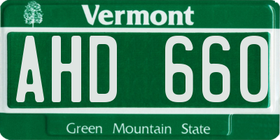 VT license plate AHD660