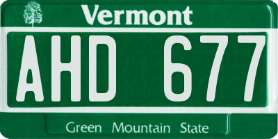 VT license plate AHD677