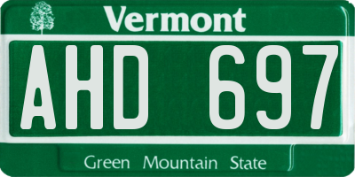 VT license plate AHD697