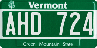 VT license plate AHD724