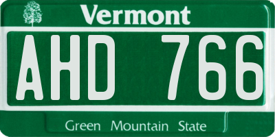 VT license plate AHD766