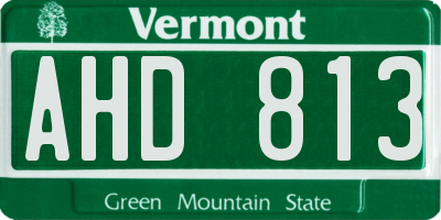 VT license plate AHD813