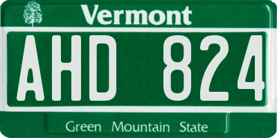 VT license plate AHD824