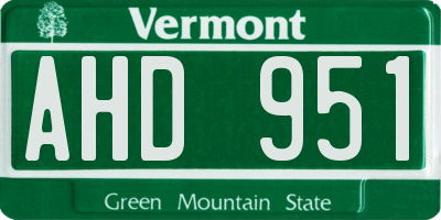 VT license plate AHD951
