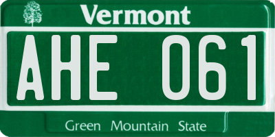 VT license plate AHE061
