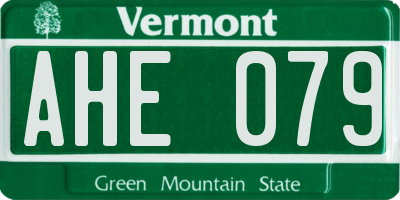 VT license plate AHE079