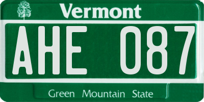 VT license plate AHE087
