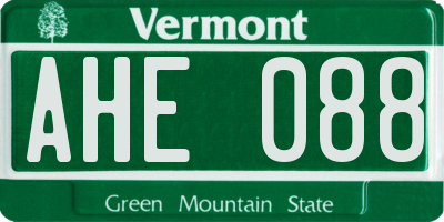 VT license plate AHE088