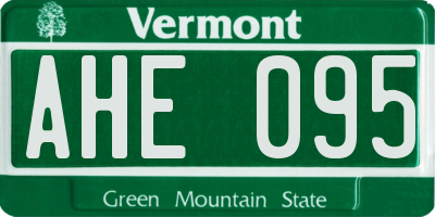 VT license plate AHE095