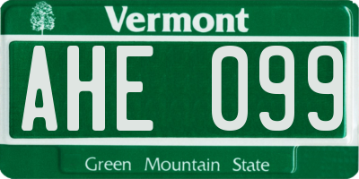 VT license plate AHE099